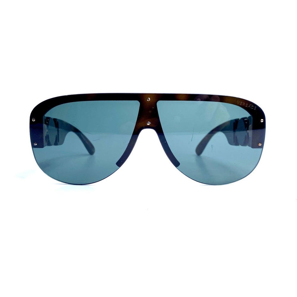Versace Brown Gold Tortoise Police Aviator Sunglasses Medusa Italy 68 18 150